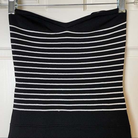 Bebe Strapless Bodycon Dress Black & White - S - Picture 2 of 7